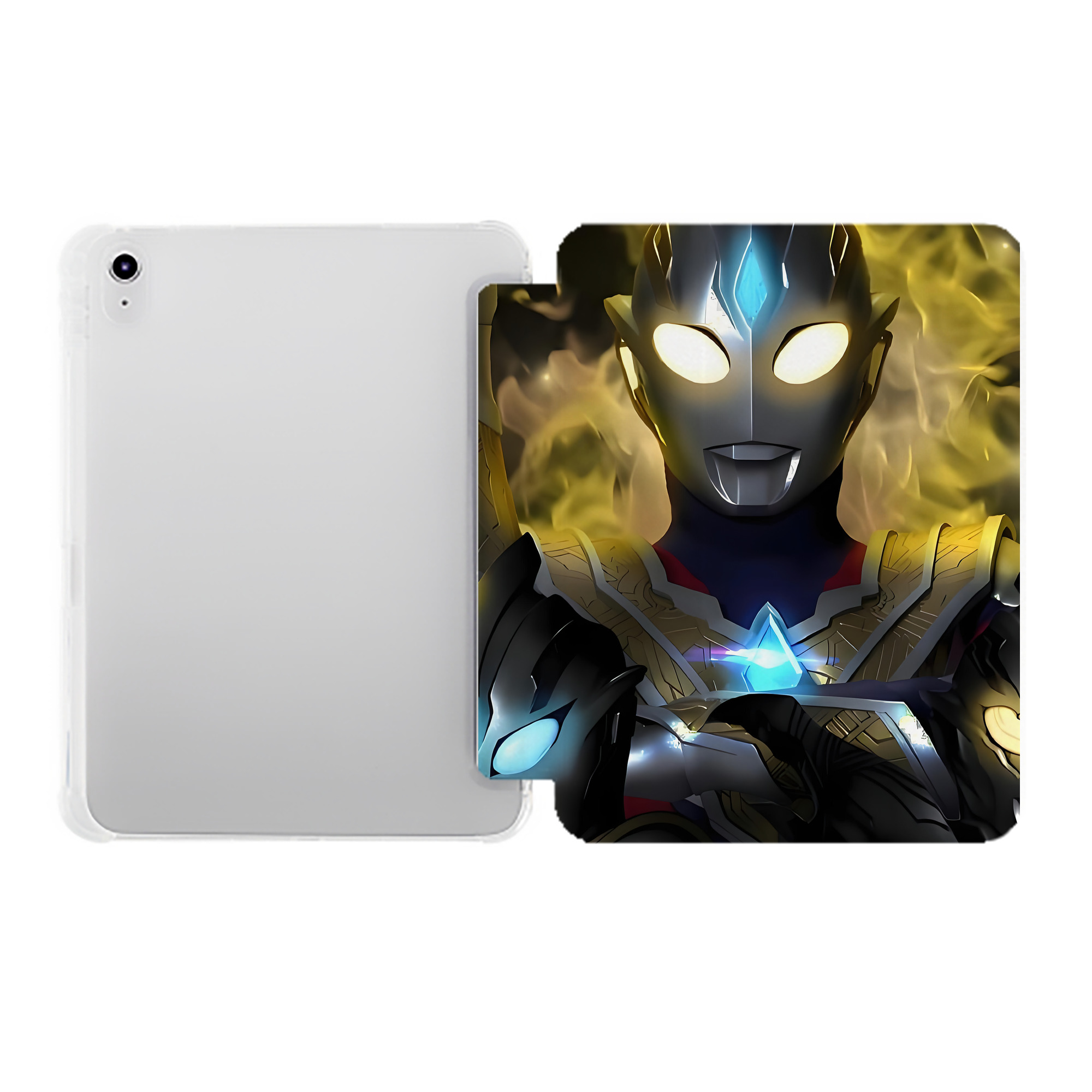 （画像用） ウルトラマン Ultraman IPad ケース ペン収納付き 三つ折りスタンド PUレザー×シリコン 対応機種9.5/10.5/10.9インチ